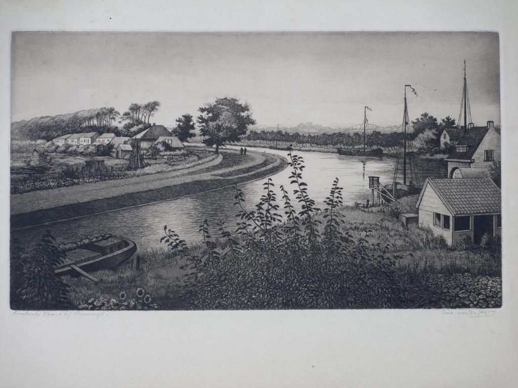Nico van der Jagt, Keulsche vaart bij Vreeswijk, Litho kopen? Bied vanaf 40!