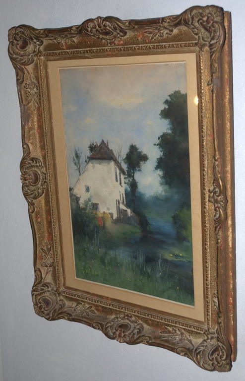 Huis aan het water - gesigneerde aquarel - fraaie kwaliteit kopen? Bied vanaf 150!