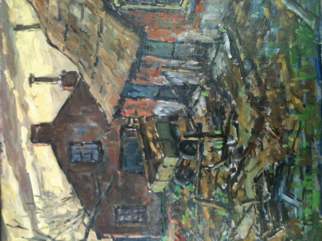 Frans Ruwel, olie op doek, boerderij kopen? Bied vanaf 200!