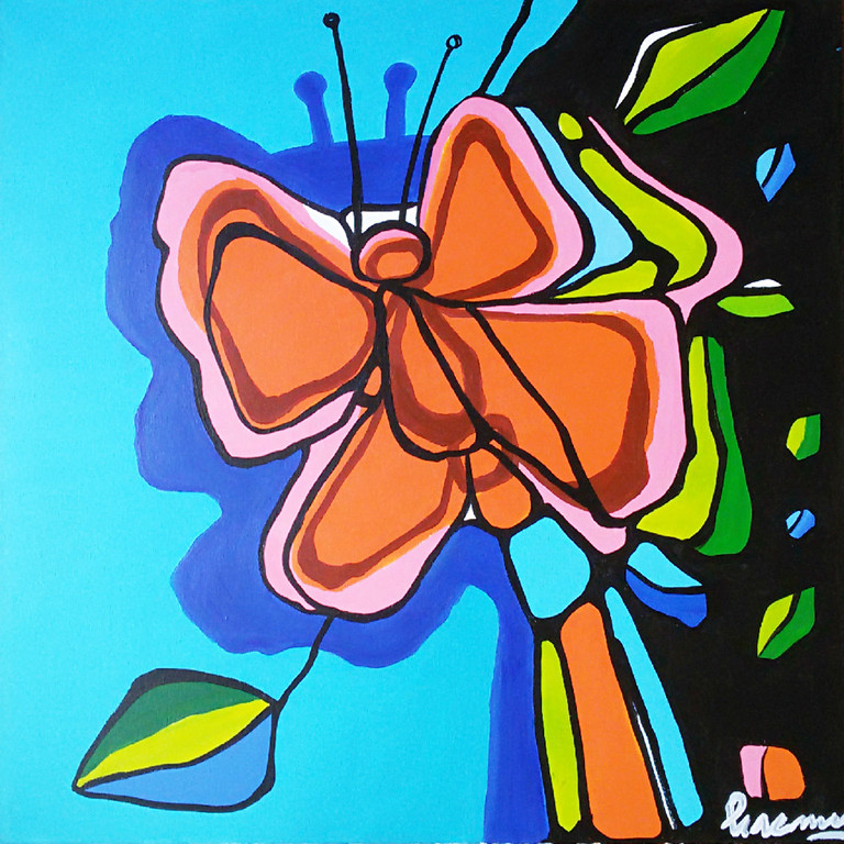 Eric-Jan Kremer - Butterfly, acrylverf op doek verkocht voor € 150!