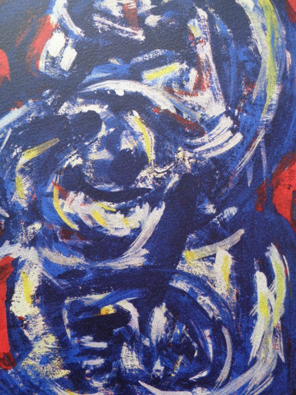 WOLVECAMP, Gelimiteerde en HANDGESIGNEERDE Zeefdruk Abstracte compositie 1991 kopen? Bied vanaf 199!