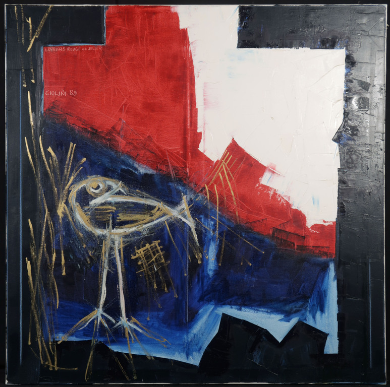 Herman Jan Bosch: Gemengde techniek op doek, Liaisons Rouge et Bleu (Groot) kopen? Bied vanaf 1!