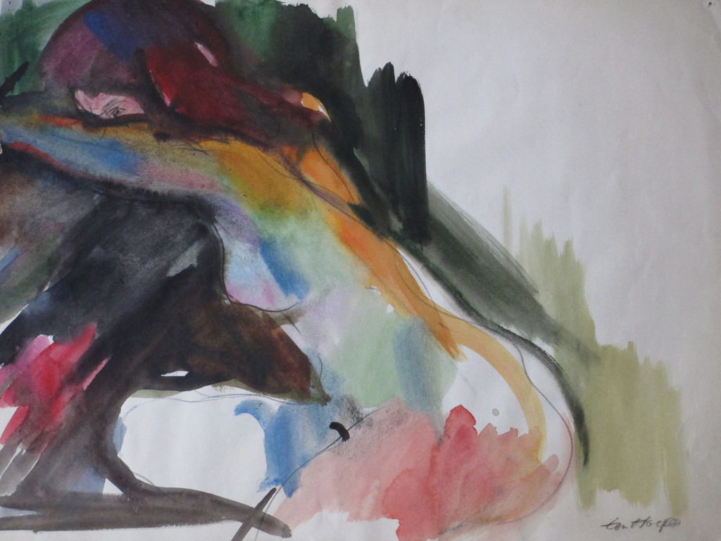 Bob ten Hoope, Zittende naakte vrouw, Gemengde techniek kopen? Bied vanaf 70!