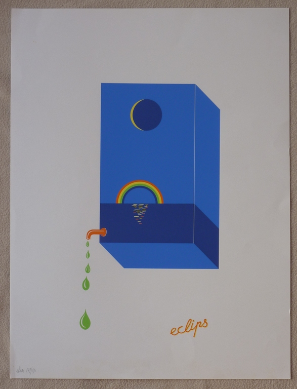 Etienne Elias – Eclips - Zeefdruk - 1970 - gesigneerd kopen? Bied vanaf 50!