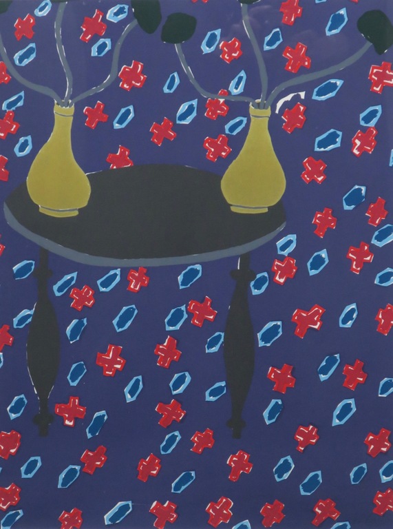 Bob Negryn: Zeefdruk, Stilleven -Ingelijst  kopen? Bied vanaf 40!