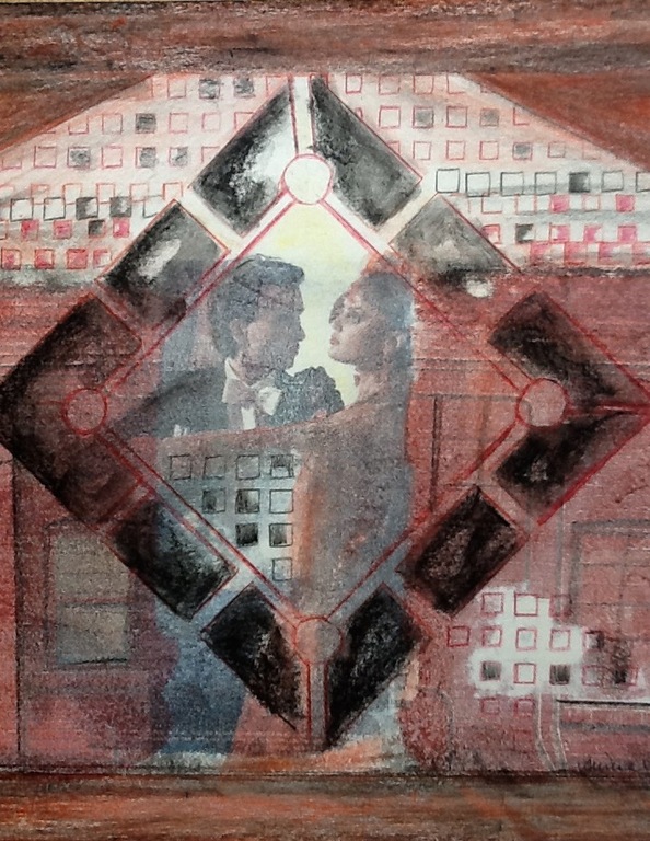 Anina Margiono,gemengde techniek krijt en collage, Unica, gesigneerd kopen? Bied vanaf 1!