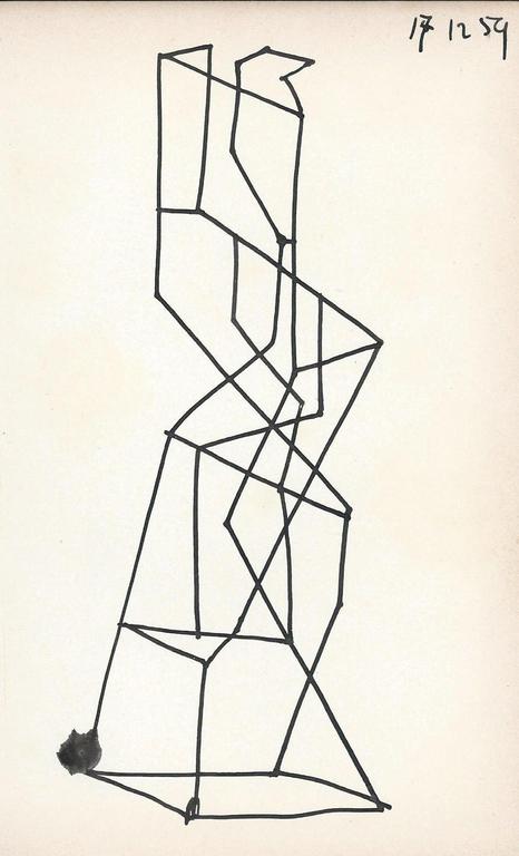 Siep van den Berg:  compositie 2, originele tekening kopen? Bied vanaf 35!