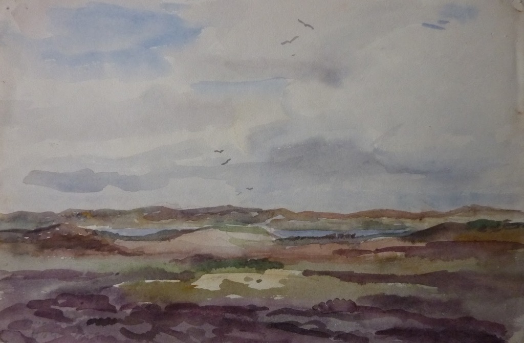 HAN KRUG aquarel "Zwanenwater" 1952 verkocht voor € 35!