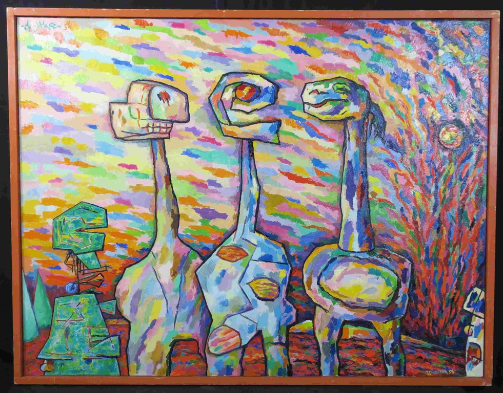 Jan van Holthe: Olieverf op doek, Geloof Hoop Liefde - Ingelijst (Groot!) kopen? Bied vanaf 200!