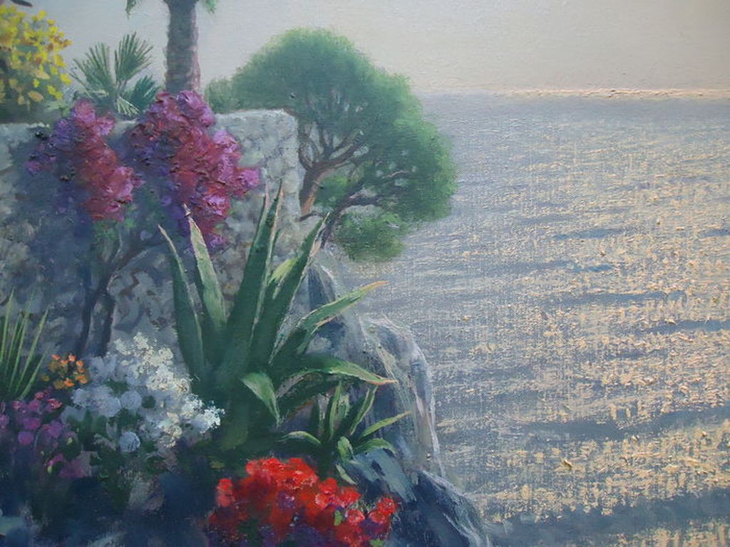 Jacobus Leonardus van der Meide - Mediterrane tuin, olieverf op doek, gesigneerd kopen? Bied vanaf 150!