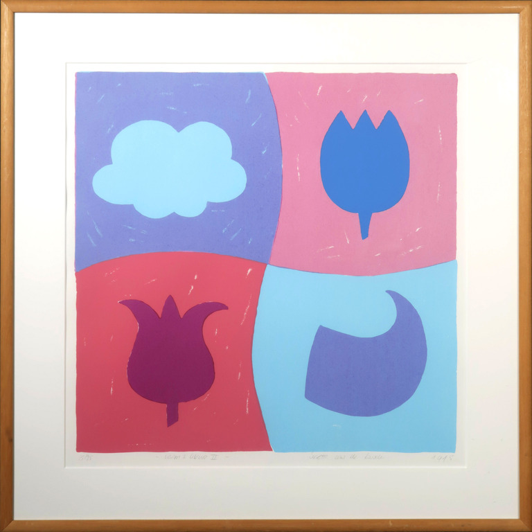 Susette van de Lande: Zeefdruk, Vorm en kleur II - Ingelijst verkocht voor € 35!