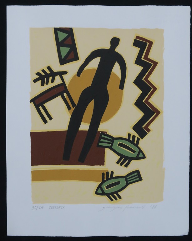 Ferenc Gogos: 1x Gouache, Ontwerp voor zeefdruk + 2 varianten van deze Zeefdruk! kopen? Bied vanaf 150!