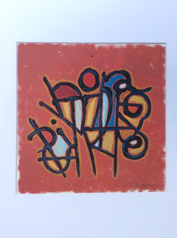 Jack Vissers, acryl op papier kopen? Bied vanaf 1!