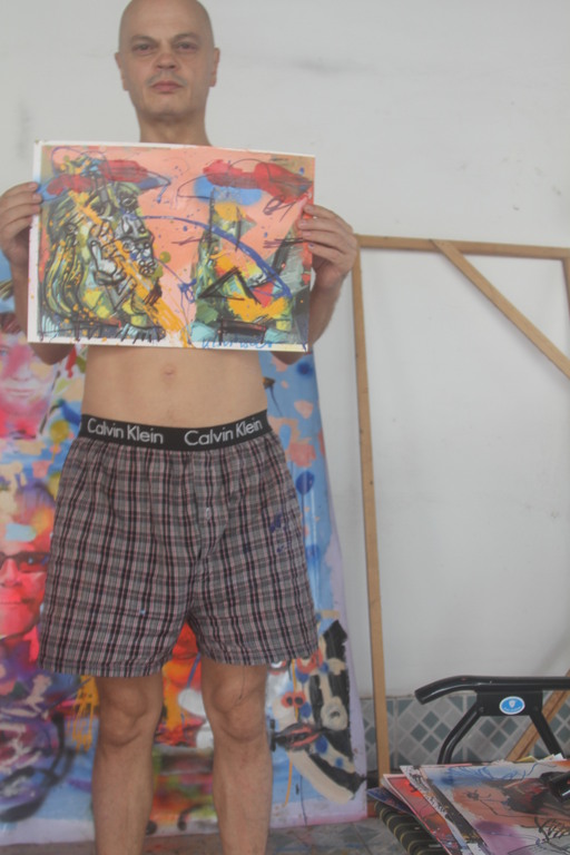 Peter Klashorst: Gemengde techniek op papier, Crazy Art kopen? Bied vanaf 1!