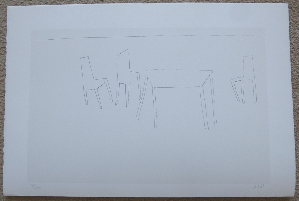 Klaas Gubbels, zeefdruk: Verlegen schaduwen 2, handgesigneerd en genummerd kopen? Bied vanaf 125!