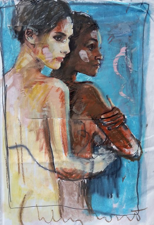 Peter Klashorst - Beauties - origineel werk op papier kopen? Bied vanaf 1!