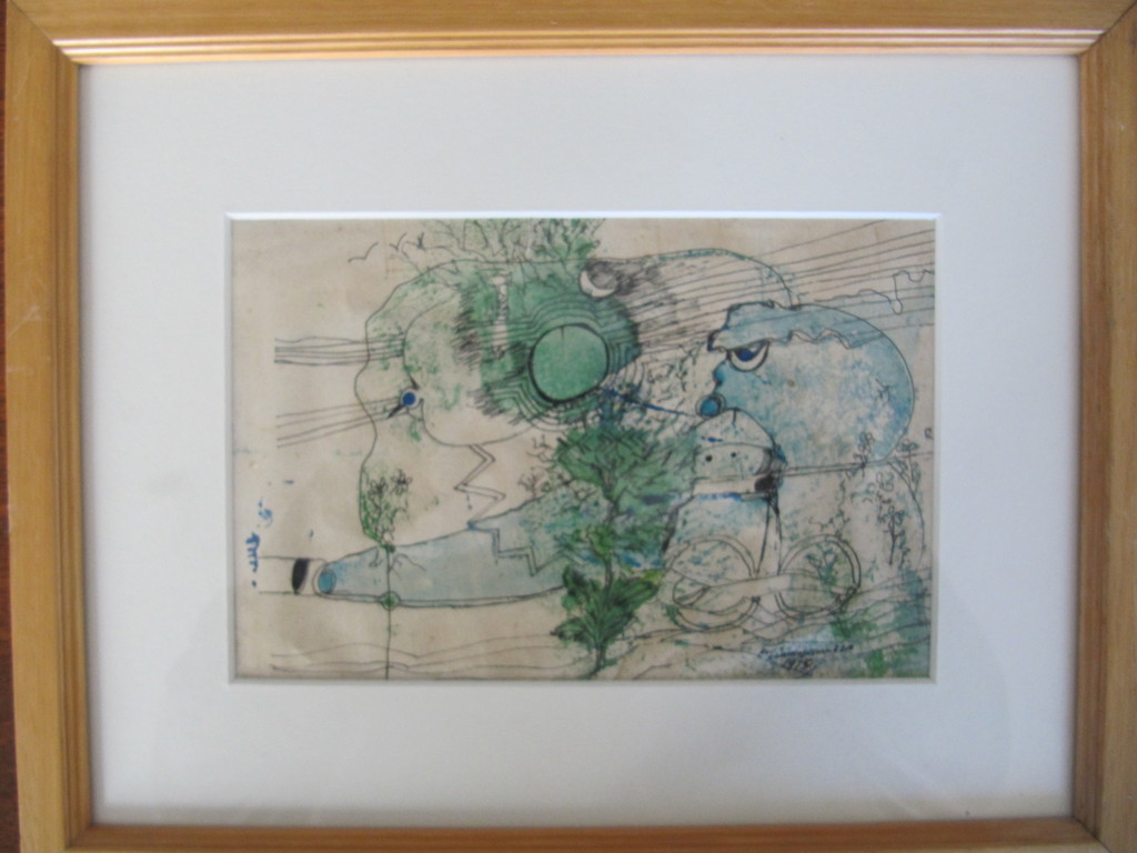 Zerihun Yetmgeta (Ethiopie/Ethiopia) Twee unieke aquarellen - Two watercolours verkocht voor € 50!