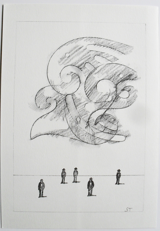 Saul Steinberg - All except you - litho uit 1983 - monogram in druk kopen? Bied vanaf 1!