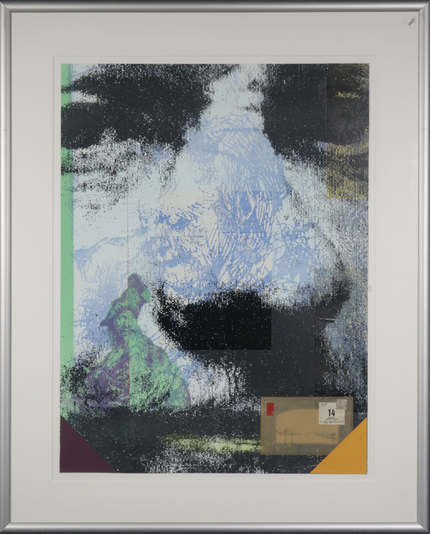 Harald Vlugt: Zeefdruk en Collage, Autumn - Ingelijst verkocht voor € 40!