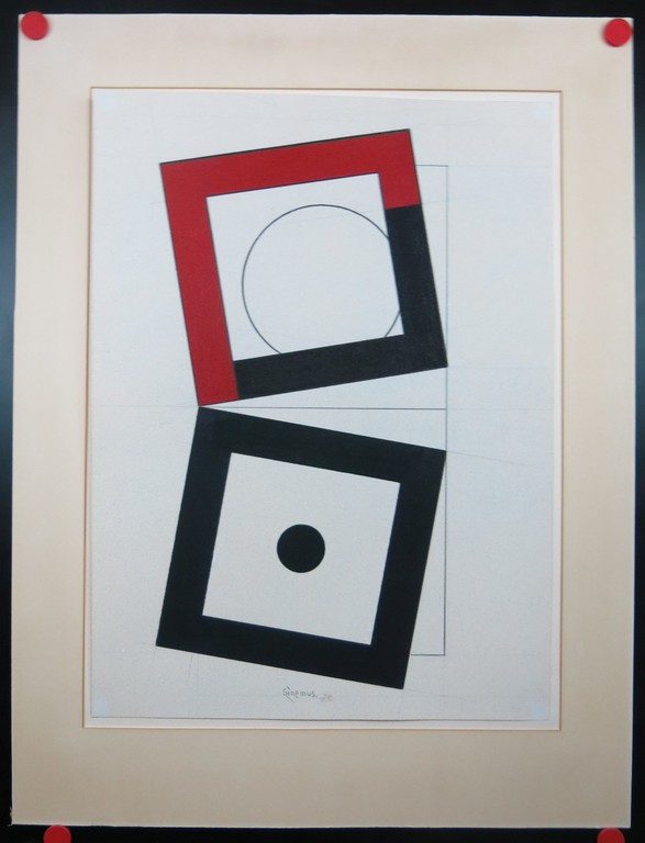 Wim Sinemus: Gouache, Compositie met vierkanten kopen? Bied vanaf 550!