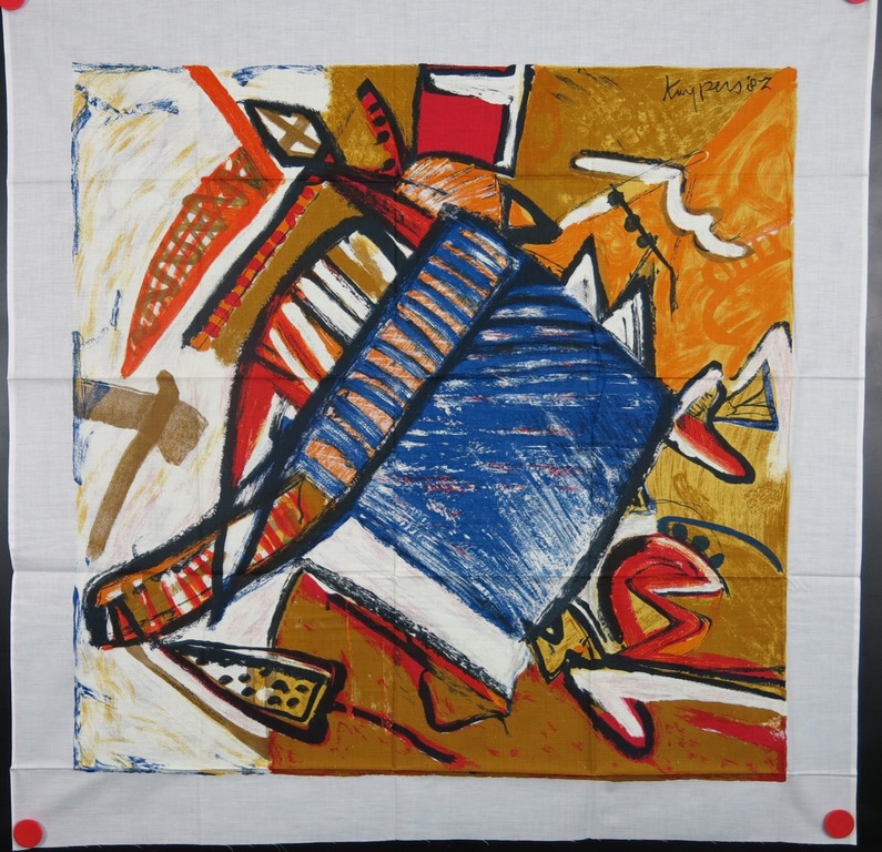 Theo Kuijpers: Zeefdruk op katoenzijde, Painting kopen? Bied vanaf 35!