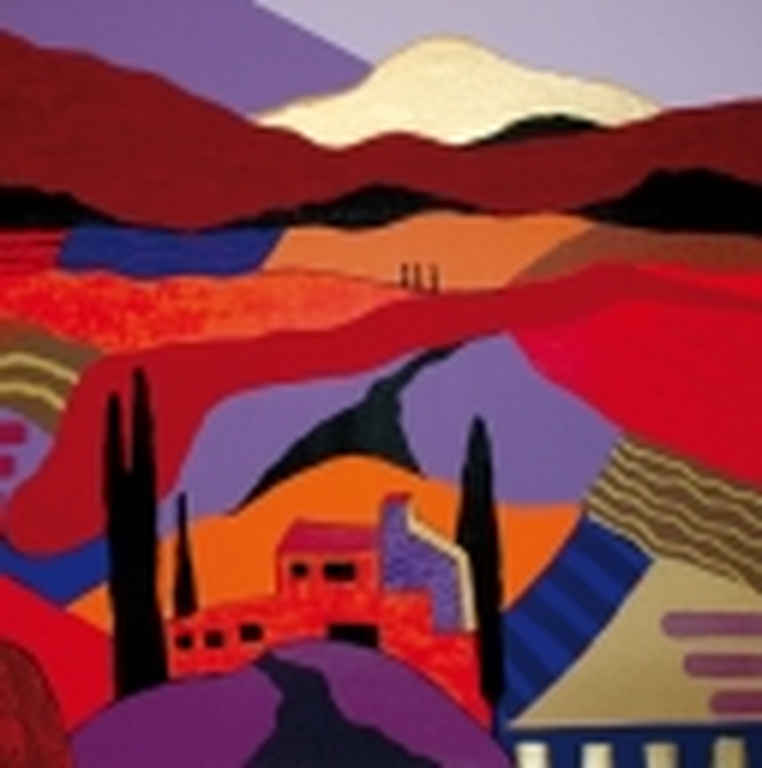 Ronald Boonacker,Lombardije II, Italië, Zeefdruk verkocht voor € 221!