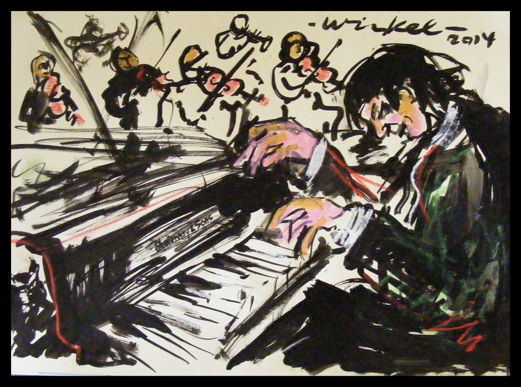 Ariën Winkel-Gemengde techniek- Pianist verkocht voor € 50!