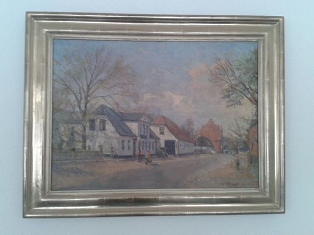 Brandt, C.H., 20e euw, oude dorpstraat, Olieverf op linnen kopen? Bied vanaf 1350!