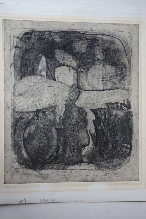 Charles Donker, compositie met insecten. verkocht voor € 36!