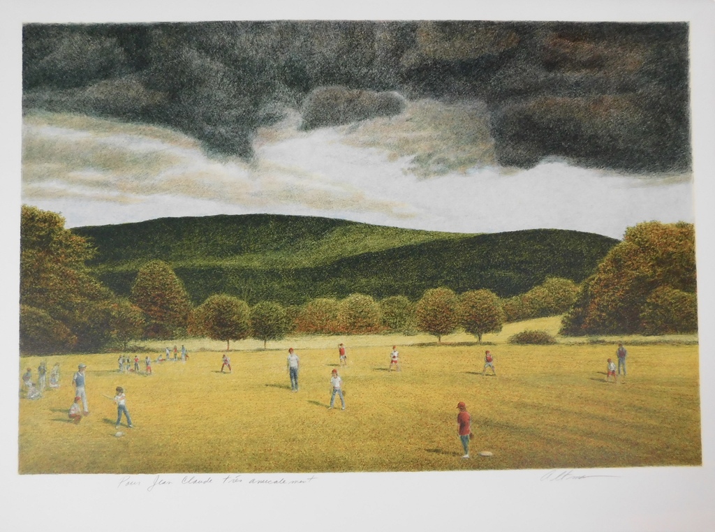 Harold Altman - Kleurenlitho - Little League Before the Storm verkocht voor € 35!