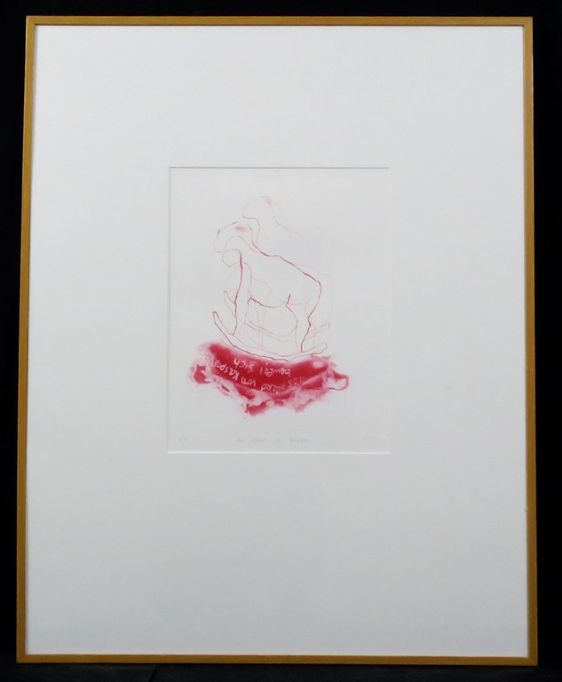 Ansuya Blom: Litho, Das Pferd von Kaspar - Ingelijst verkocht voor € 40!