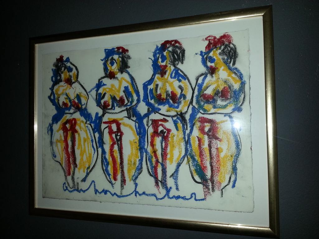 Anton Heyboer - Gouache, 4 vrouwen, gesigneerd m.o. kopen? Bied vanaf 295!