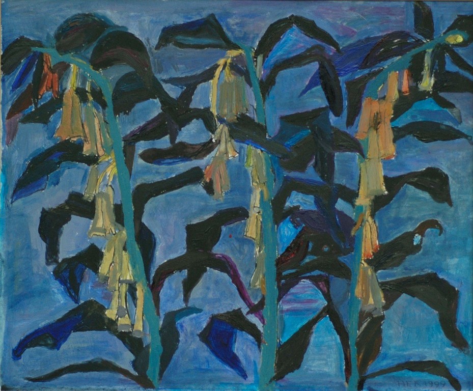 Hans Ebeling Koning, gouache, Salomonszegels verkocht voor € 60!