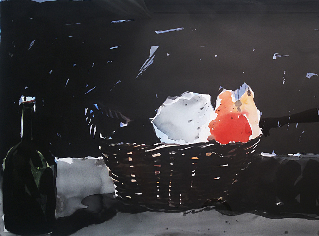 Henk Westein - Hommage aan Zurburan, aquarel (mooi ingelijst, zeer groot) verkocht voor € 195!