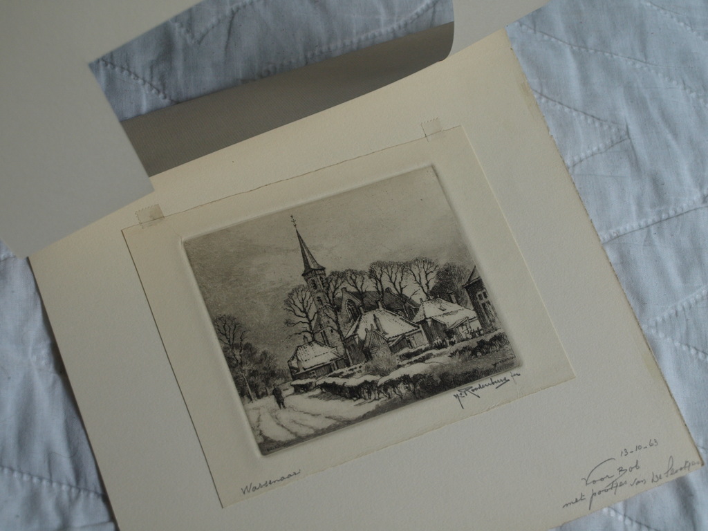 Hendrikus Elias Roodenburg : Ets – Wassenaar – gesigneerd – 1959 kopen? Bied vanaf 25!