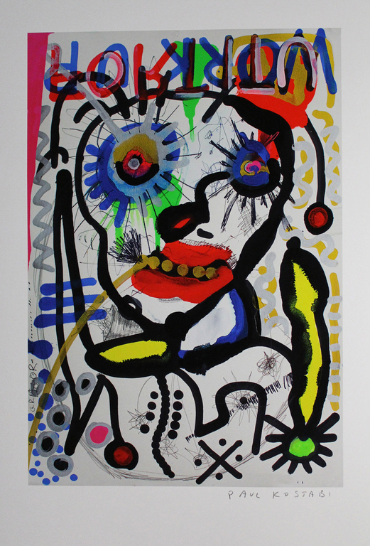 PAUL KOSTABI Giclee WORK UP Handgesigneerd verkocht voor € 55!