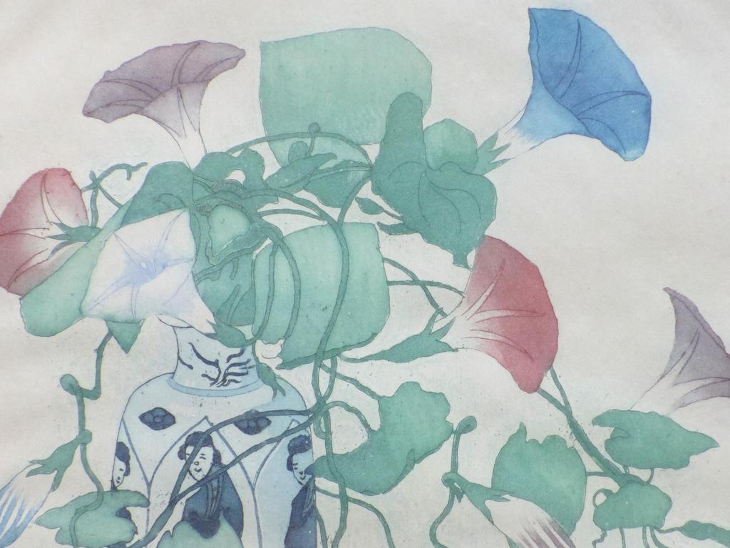 Frans Everbag, Akkerwinde in Chinese vaas met boek, Kleurets kopen? Bied vanaf 110!