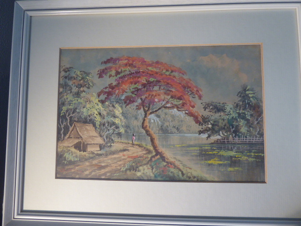 Mochtar Apin (1923-1994) , aquarel, vroeg landschap kopen? Bied vanaf 56!