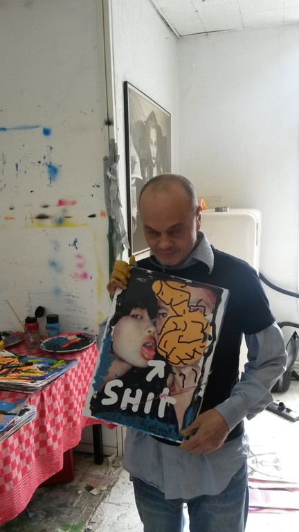 Shit - Mixed media op 200 grams papier 30x42 cm.  kopen? Bied vanaf 1!