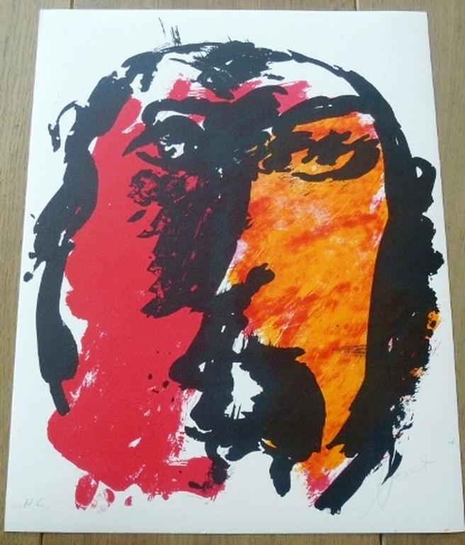 Eugene Brands, Litho: Face , 1968, handgesigneerd en genummerd kopen? Bied vanaf 225!
