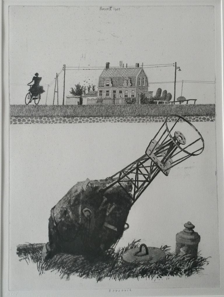 Hermanus Berserik - ets/aquatint - Kanaal van Voorne (en Putten) verkocht voor € 75!