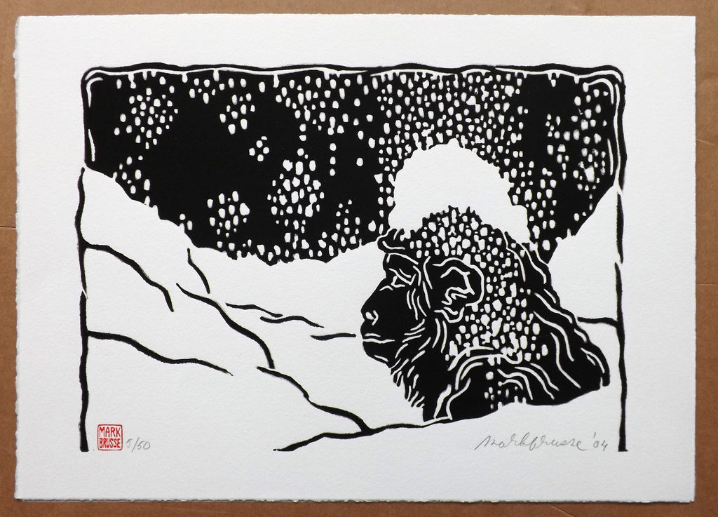 Mark Brusse - Linosnede - Twelve Monkeys plus one + Litho z.t. in kleine oplage  kopen? Bied vanaf 80!