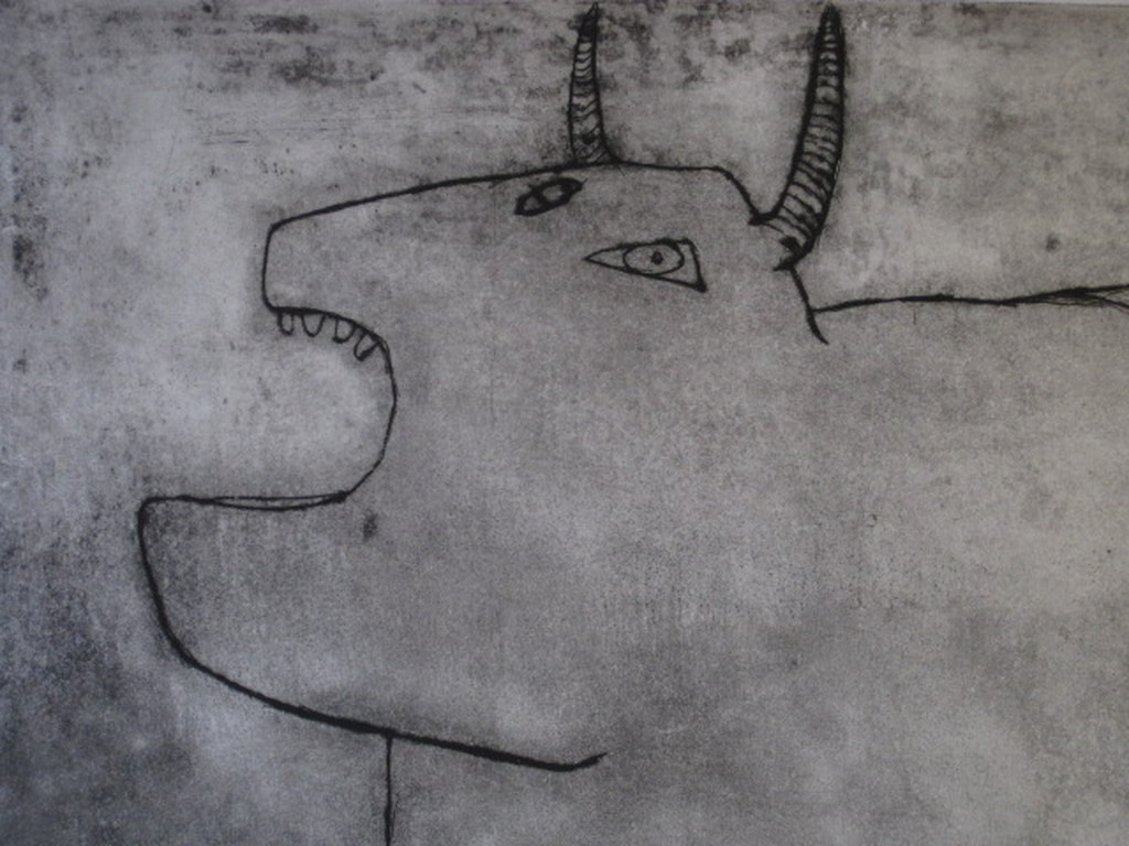 Grote UNICA E.D.1 Ets van Joyce van Rijn "Koe&Stier" UNICA E.D.1 handgesigneerd kopen? Bied vanaf 1!