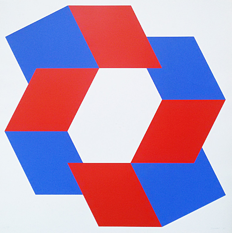 Bob Bonies - Geometrische compositie, zeefdruk kopen? Bied vanaf 1!