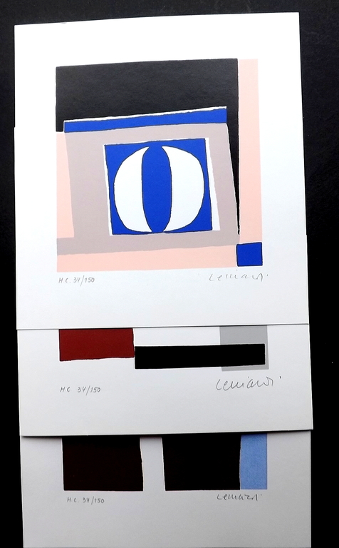 Ermanno Leinardi - 3 abstracte geometrische gesigneerde litho's - 1985 kopen? Bied vanaf 1!