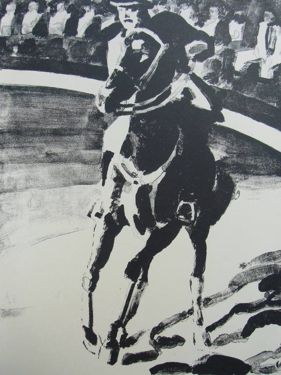 HOGESCHOOLRIJDER IN CIRCUSPISTE  ///  LITHO VAN KEES MAKS kopen? Bied vanaf 40!