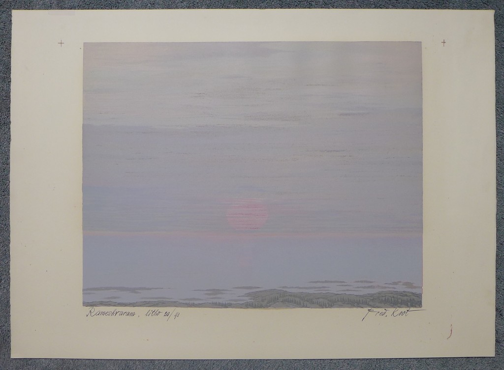 Fred Koot - Fred Koot, litho, titel Rameshraram oplage 20/43 beeldformaat 35 x 44.5 cm.  verkocht voor € 50!