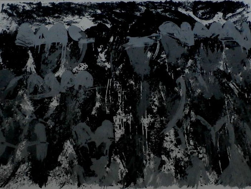 Jan Cremer - zeefdruk: Blacks (zwarte tulpen) - zeer groot-- 1991- ingelijst kopen? Bied vanaf 850!