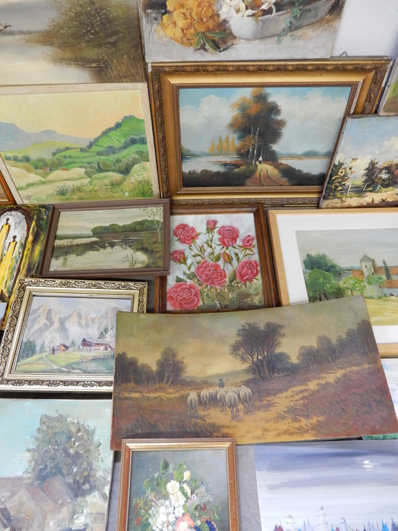 Oude en antieke olieverfschilderijen - lot van 21 stuks - Landschap kopen? Bied vanaf 1!