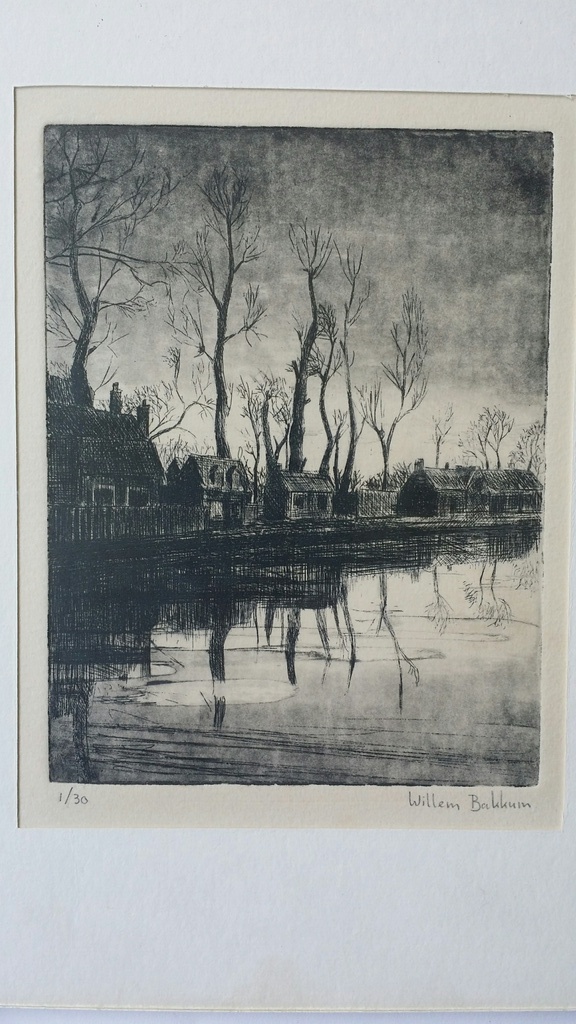 Willem Bakkum, Ets, Riviergezicht kopen? Bied vanaf 20!